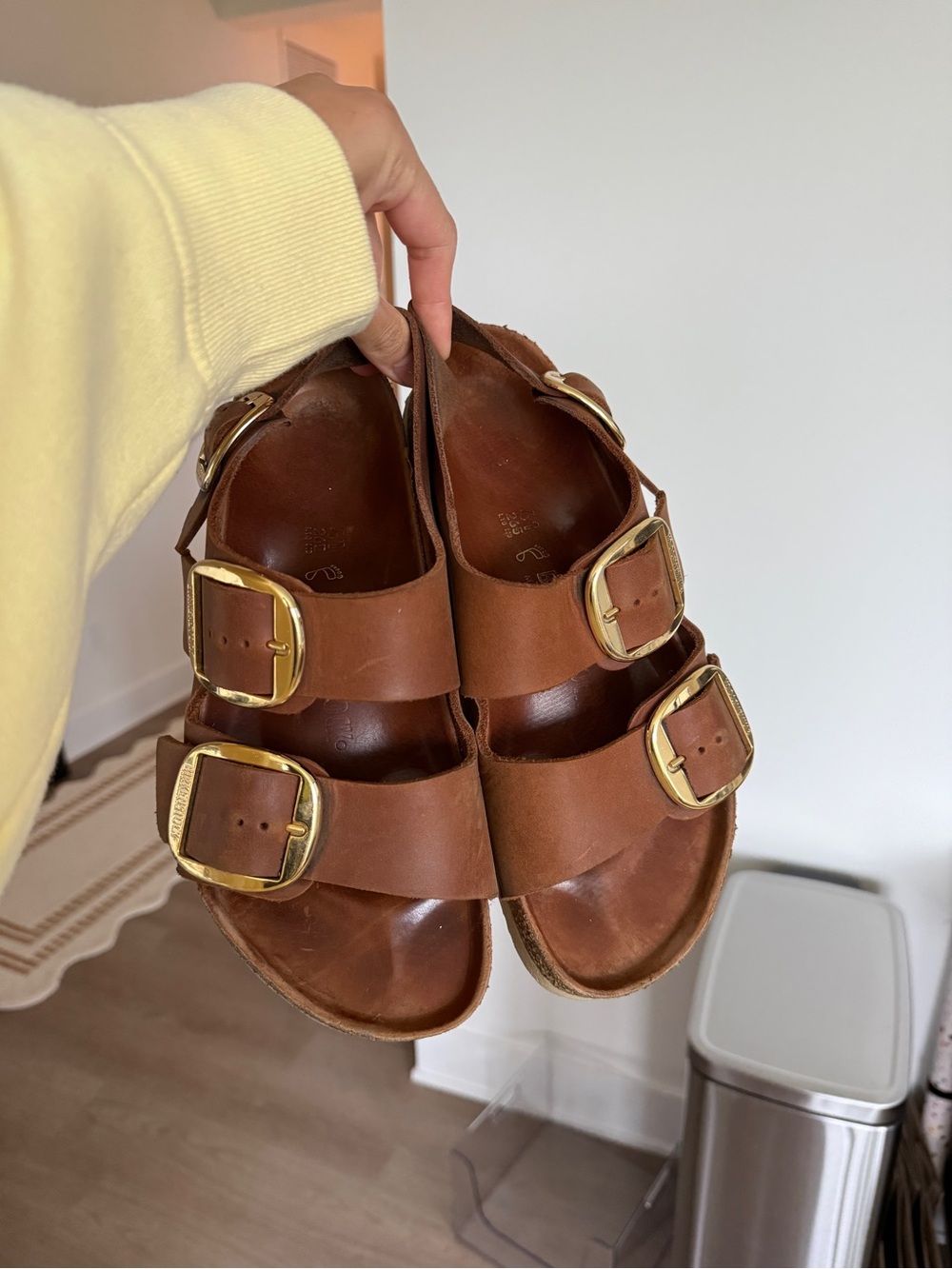 Birkenstock Milano Big Buckle Oiled Leather Cognac